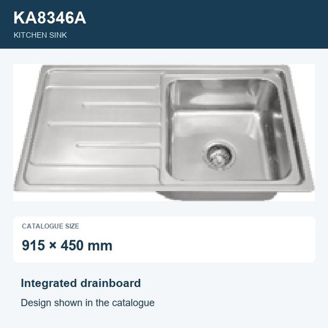 JOMOLA Punching Stainless Steel Sink 915x450mm Kitchen Sink