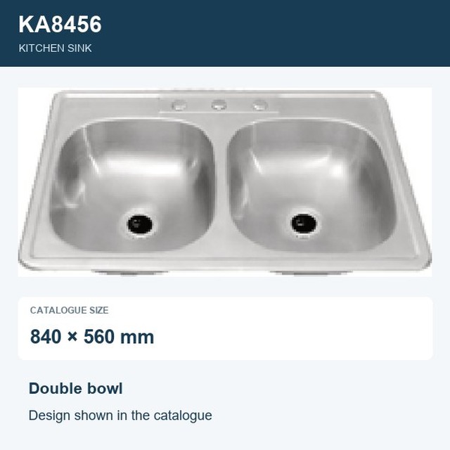 JOMOLA Double Bowl Punching Stainless Steel Sink 840x560mm | Kitchen Sink