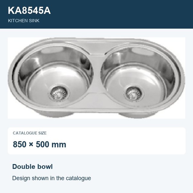 JOMOLA Double Bowl Punching Stainless Steel Sink 850x500mm | Kitchen Sink
