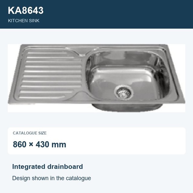 JOMOLA Punching Stainless Steel Sink 860x430mm Kitchen Sink