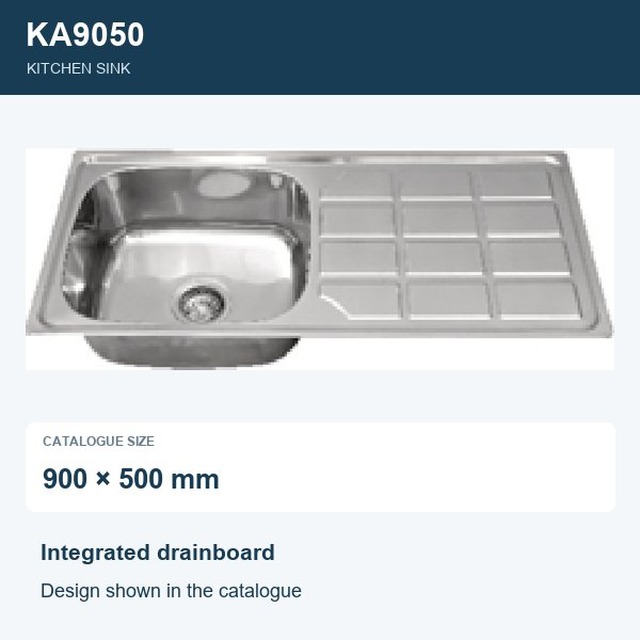JOMOLA Punching Stainless Steel Sink 900x500mm Single Bowl