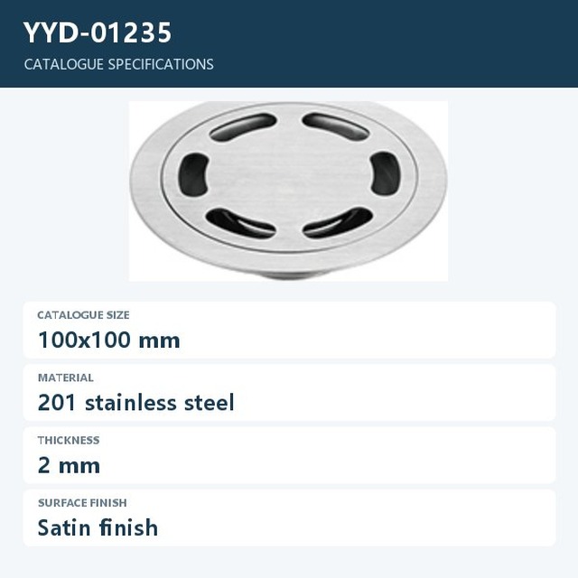 JOMOLA 100x100mm Stainless Steel Floor Drain Satin Finish | 201 Steel