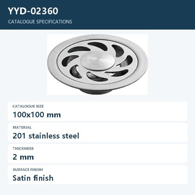 JOMOLA 100x100mm Stainless Steel Floor Drain | Satin Finish