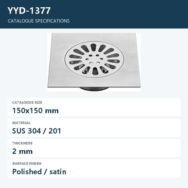 JOMOLA Stainless Steel Floor Drain 150x150mm 2mm