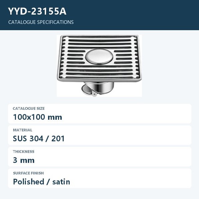 JOMOLA Stainless Steel Floor Drain 100x100mm 3mm