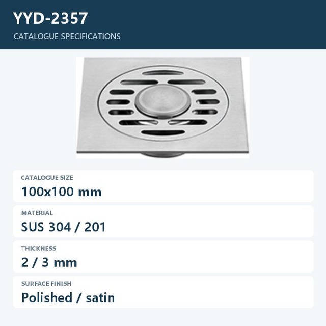 JOMOLA Stainless Steel Floor Drain 100x100mm | SUS 304/201 | Polished & Satin
