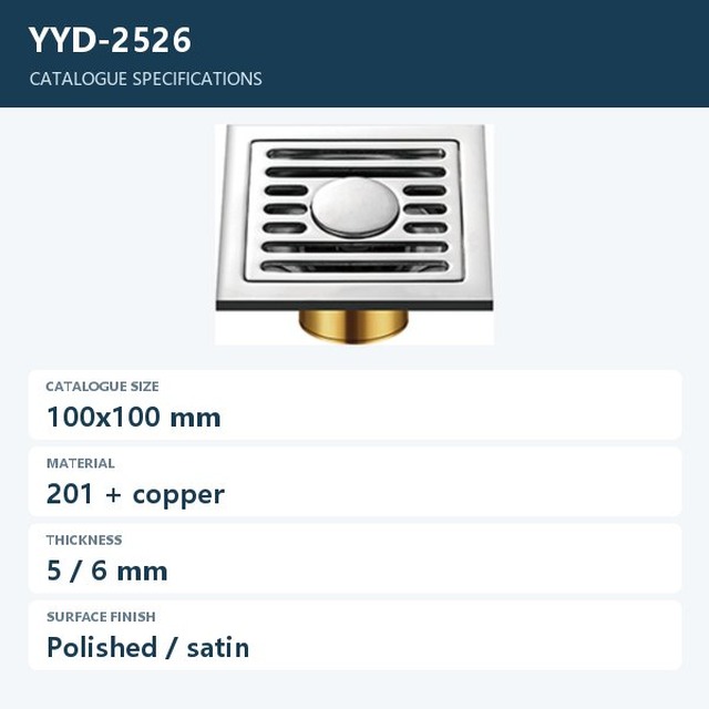 JOMOLA 100x100mm Stainless Steel Floor Drain