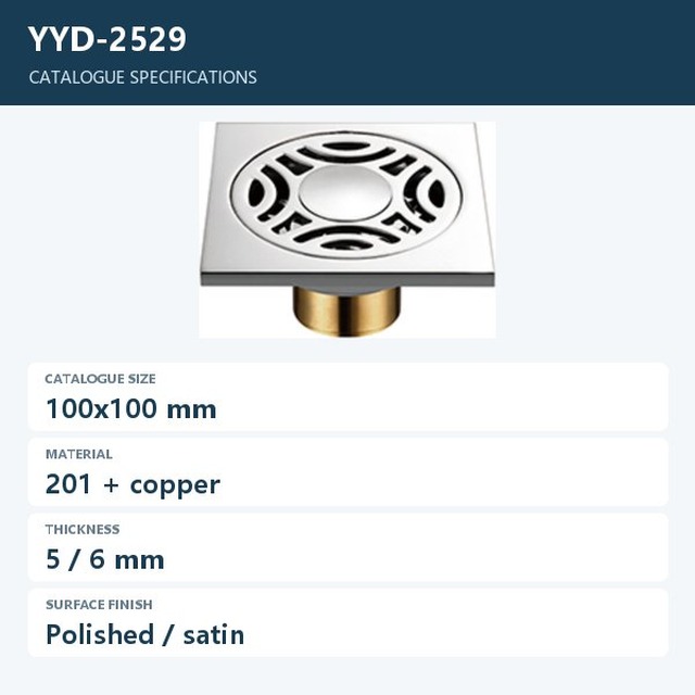 JOMOLA 100x100mm Stainless Steel Floor Drain