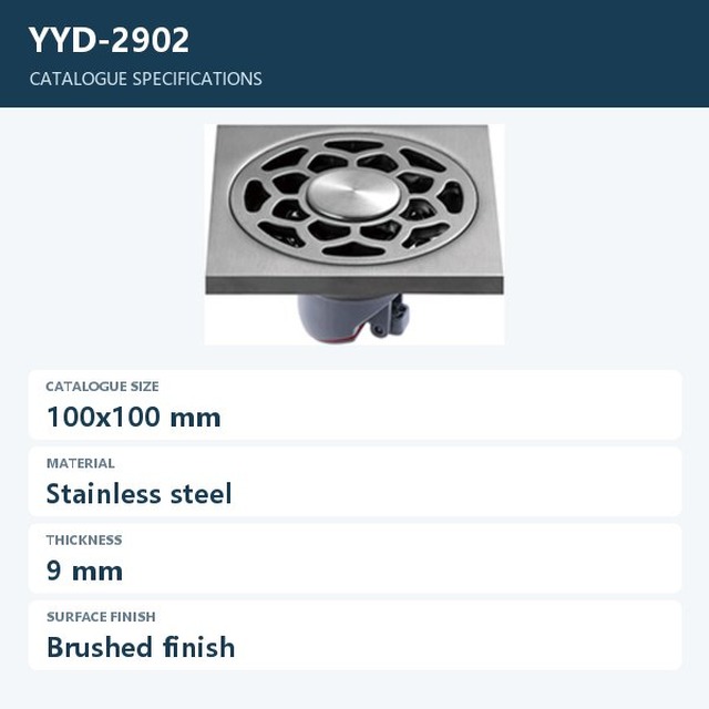 JOMOLA Stainless Steel Floor Drain Brushed Finish 9mm