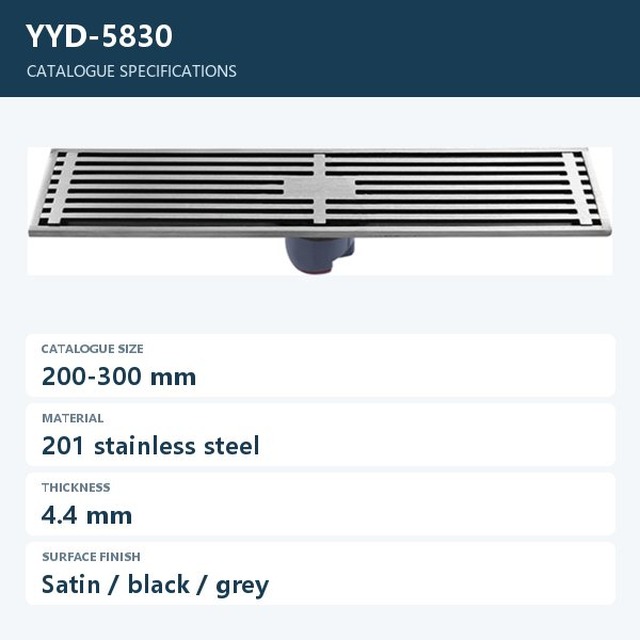 JOMOLA 200-300mm Stainless Steel Floor Drain | Satin Finish