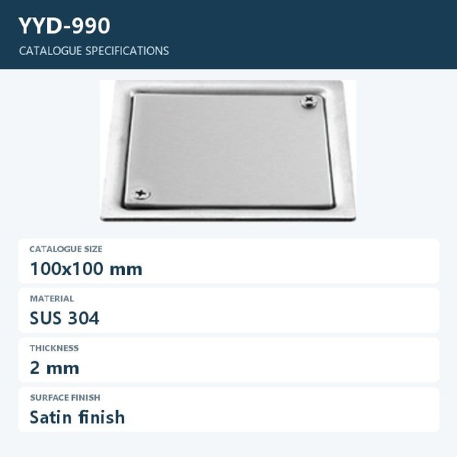 JOMOLA Stainless Steel Floor Drain 100x100mm Satin Finish | SUS 304