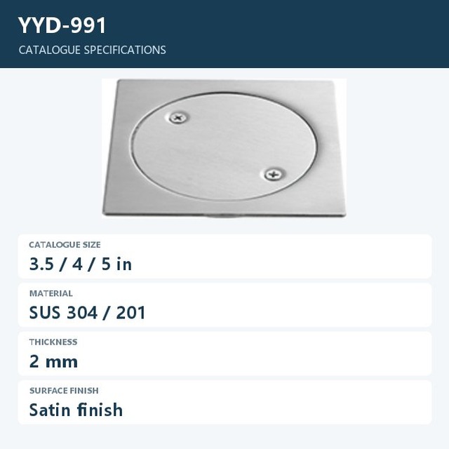 JOMOLA Stainless Steel Floor Drain 3.5/4/5 in Satin Finish | SUS 304/201