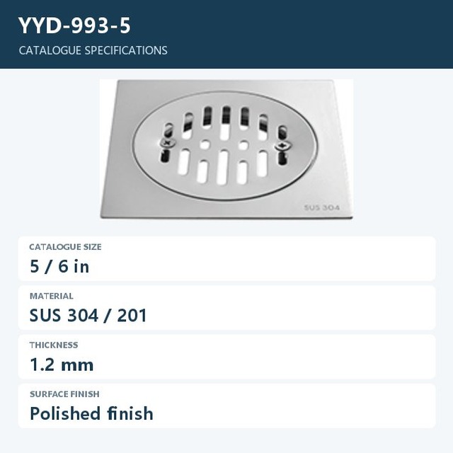 JOMOLA Stainless Steel Floor Drain 5/6 in Polished Finish | SUS 304/201 | 1.2 mm