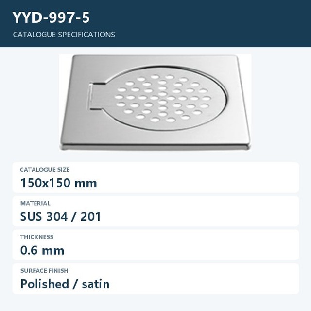 JOMOLA Stainless Steel Floor Drain 150x150mm SUS 304