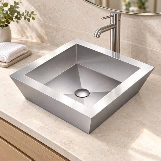 JOMOLA 470 x 470 x 127 mm brushed handmade stainless steel s