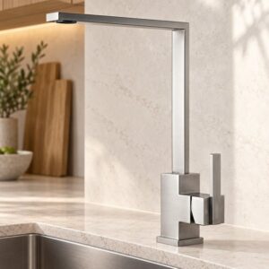 JOMOLA stainless steel satin kitchen faucet | Factory Direct