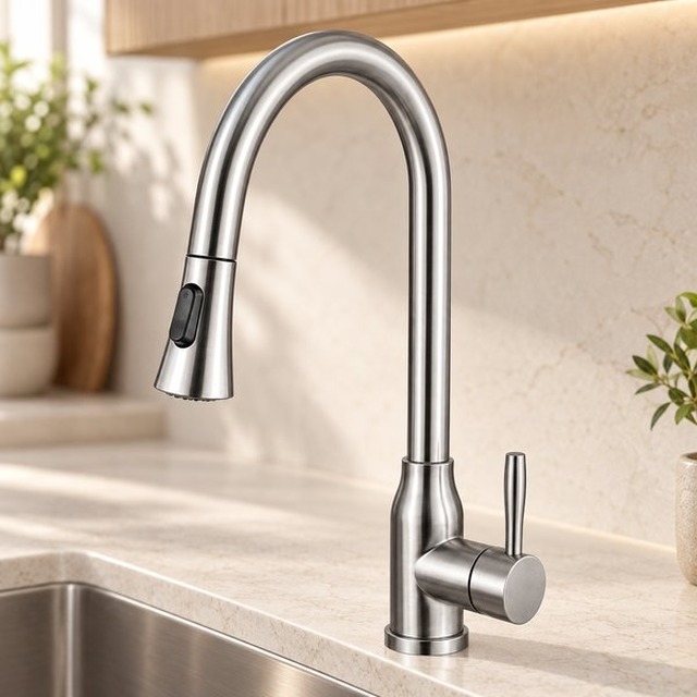 JOMOLA 304 stainless steel satin kitchen faucet