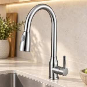 JOMOLA stainless steel satin kitchen faucet