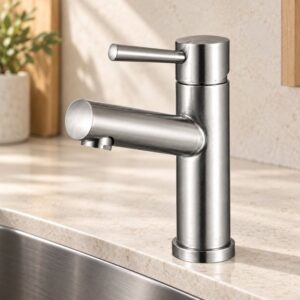 JOMOLA stainless steel satin kitchen faucet | Factory Direct