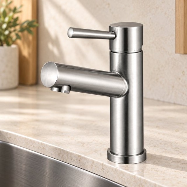 JOMOLA stainless steel satin kitchen faucet | Factory Direct