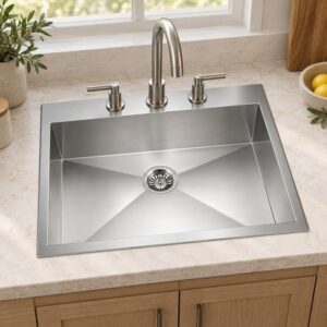 JOMOLA single bowl brushed handmade stainless steel sink