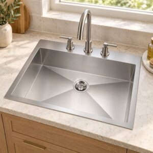 JOMOLA single bowl brushed handmade stainless steel sink