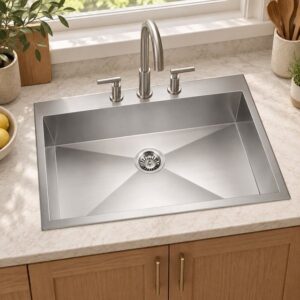 JOMOLA single bowl brushed handmade stainless steel sink