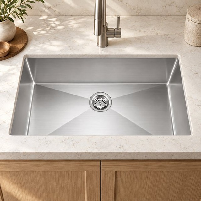 JOMOLA single bowl brushed handmade stainless steel sink