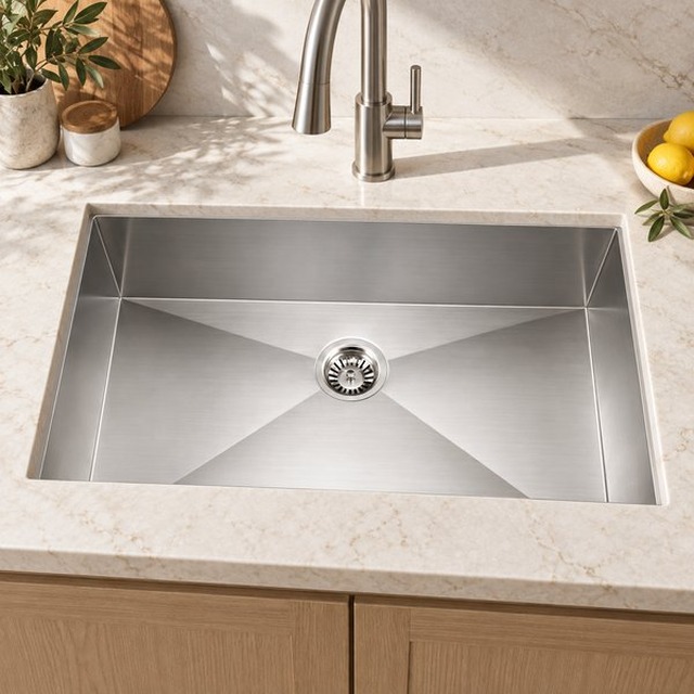 JOMOLA single bowl brushed handmade stainless steel sink