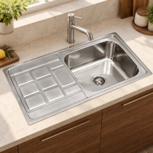 JOMOLA 1000 x 450 mm single bowl stainless steel sink