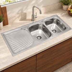 JOMOLA 1200 x 500 mm double bowl stainless steel sink