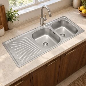 JOMOLA 1200 x 500 mm double bowl stainless steel sink