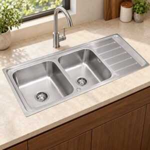 JOMOLA 1200 x 500 mm double bowl stainless steel sink
