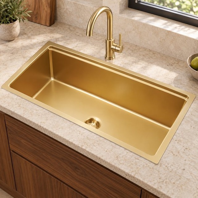 JOMOLA Punching Stainless Steel Sink Single Bowl 30 x 18 in Kitchen Sink