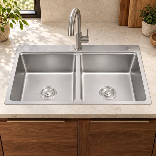 JOMOLA double bowl stainless steel sink | Factory Direct