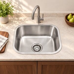 JOMOLA 360 x 320 mm single bowl stainless steel sink