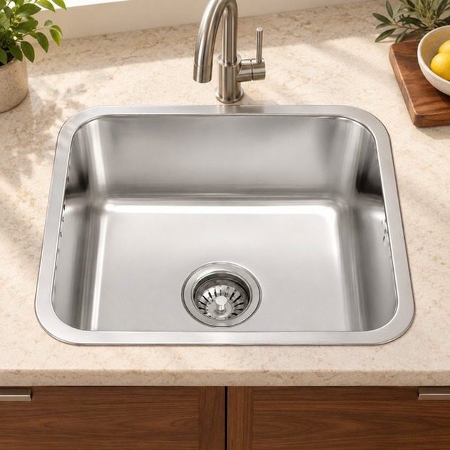 JOMOLA 410 x 410 mm single bowl stainless steel sink
