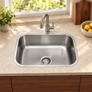 JOMOLA 430 x 390 mm single bowl stainless steel sink
