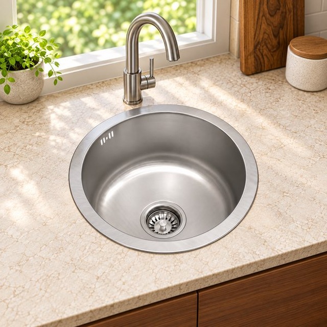JOMOLA 450 x 450 mm single bowl stainless steel sink