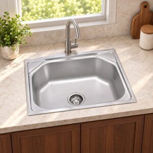 JOMOLA 460 x 410 mm single bowl stainless steel sink