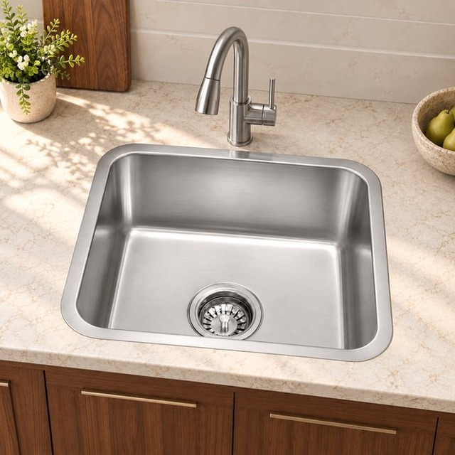 JOMOLA 460 x 410 mm single bowl stainless steel sink