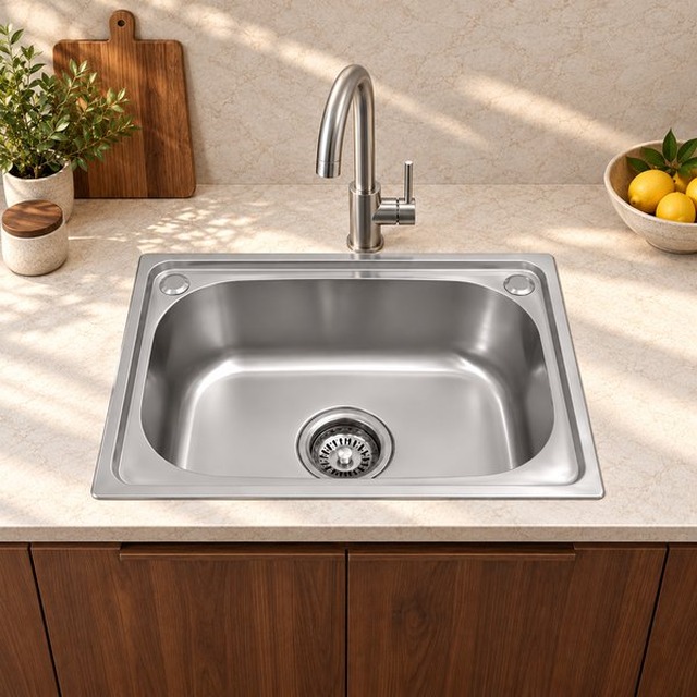 JOMOLA 480 x 350 mm single bowl stainless steel sink