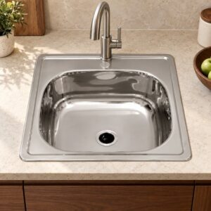 JOMOLA 480 x 480 mm single bowl stainless steel sink