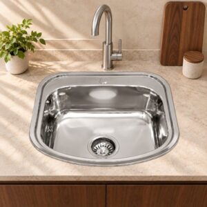 JOMOLA 490 x 470 mm single bowl stainless steel sink