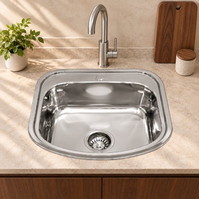 JOMOLA 490 x 470 mm single bowl stainless steel sink