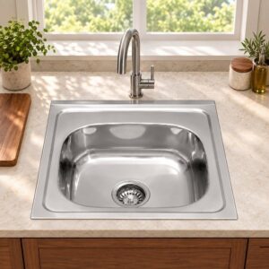 JOMOLA 500 x 500 mm single bowl stainless steel sink