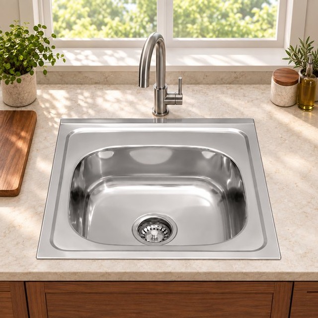 JOMOLA 500 x 500 mm single bowl stainless steel sink