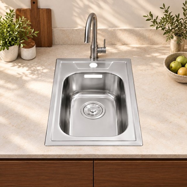 JOMOLA 560 x 350 mm single bowl stainless steel sink