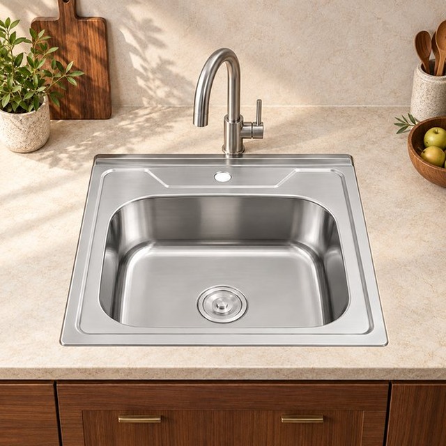 JOMOLA Punching Stainless Steel Sink Single Bowl 560x560mm | Kitchen Sink