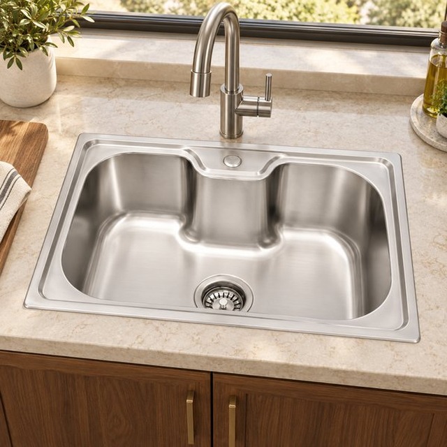 JOMOLA 600 x 420 mm single bowl stainless steel sink